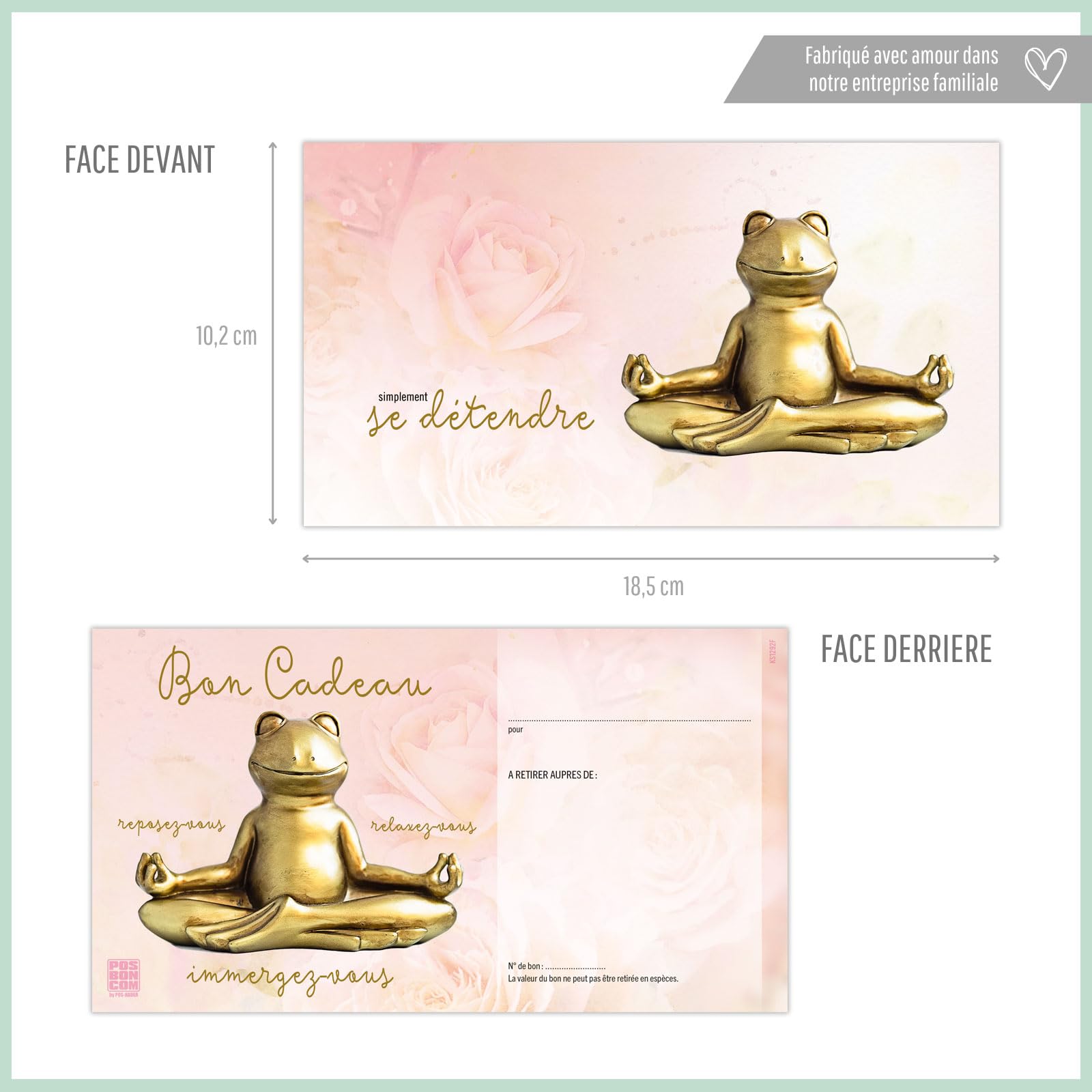 POS BON - 50 bons cadeaux à remplir - formulaires imprimés pour des salons de beauté et d'autres entreprises KS1292F-0-50-V1