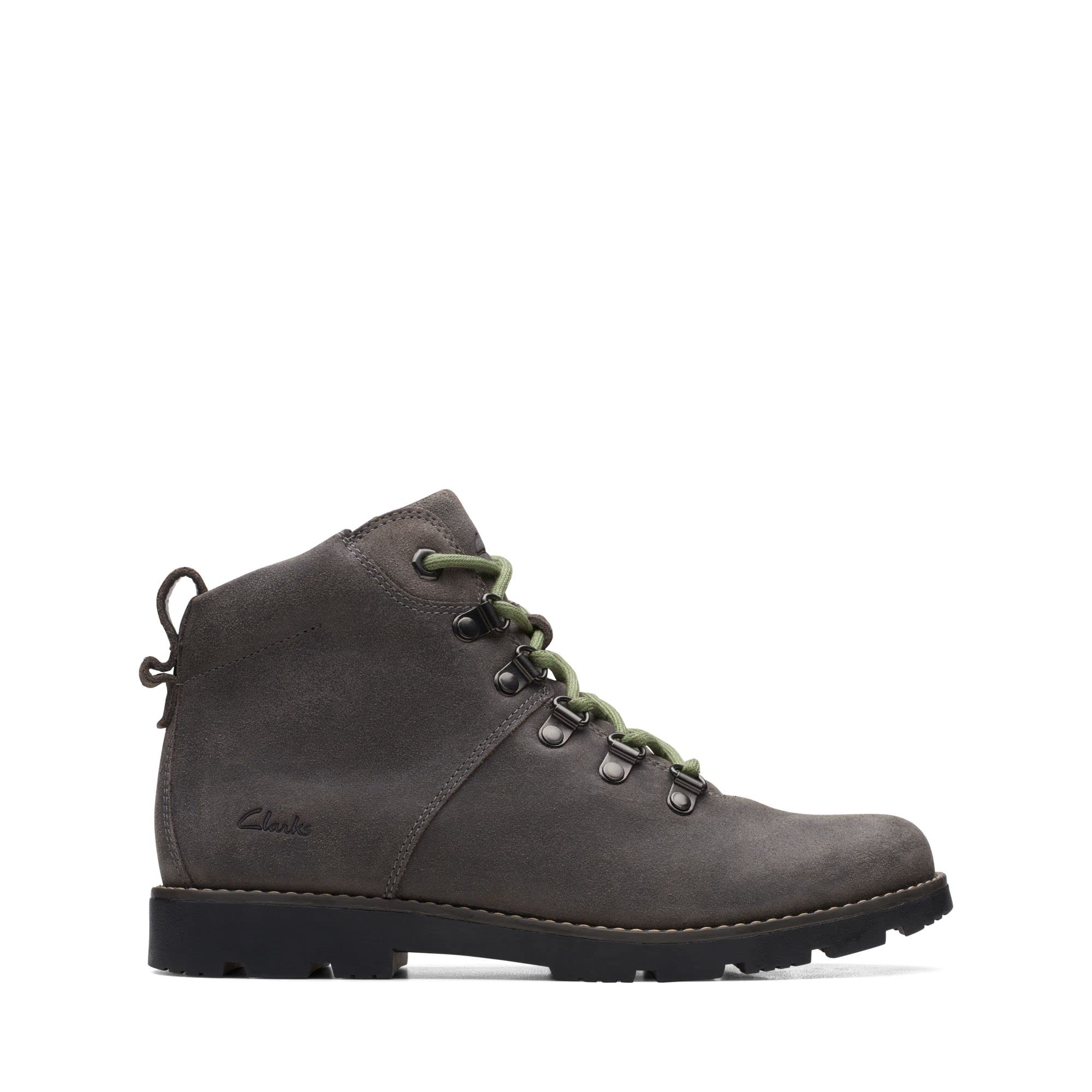 Clarks Boy's Heath Hike Combat boot, Gray, 1 UK