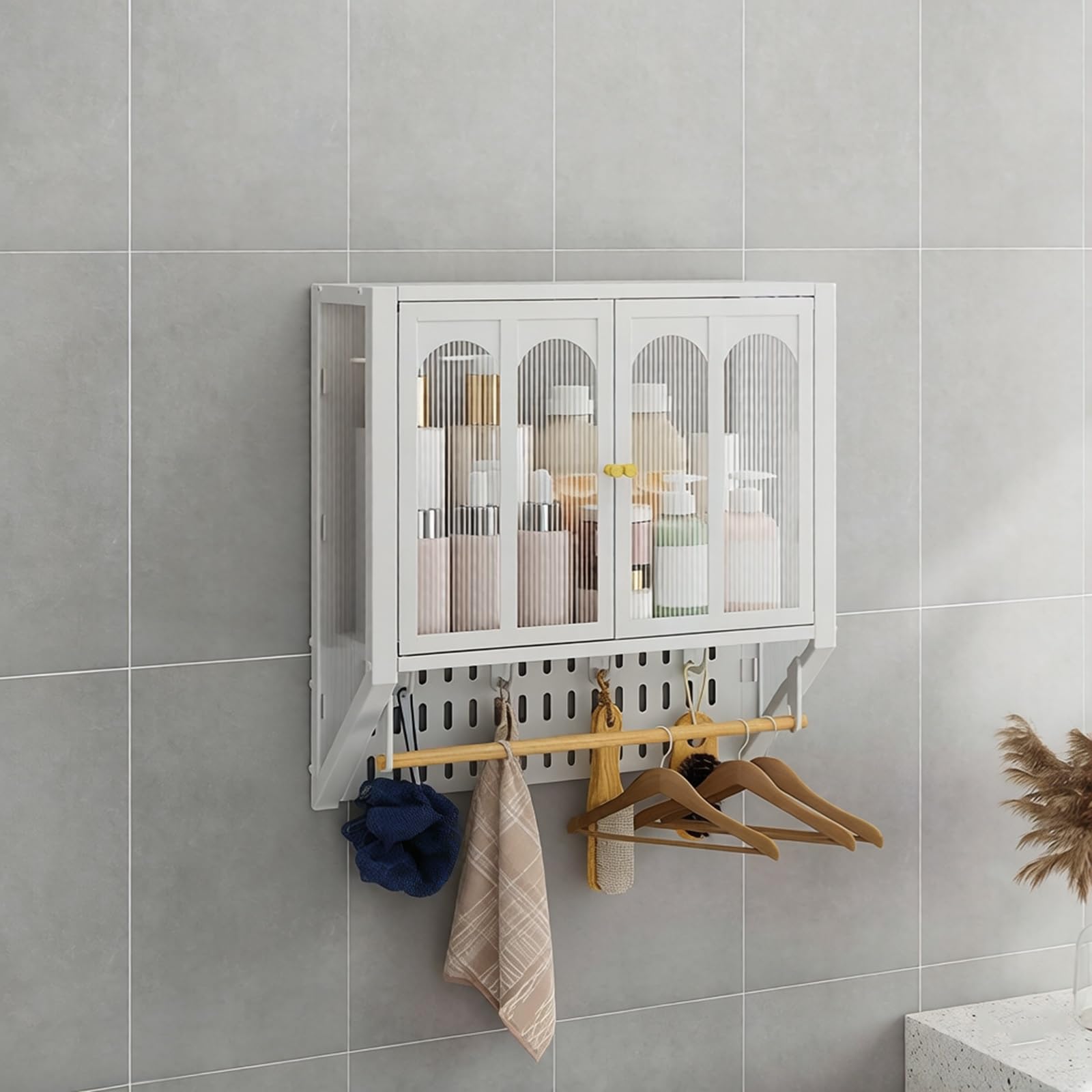 Botiquín de pared con puertas acrílicas de acero al carbono para baño