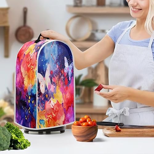 Miniatura 4 de Cubiertas para licuadora de mariposa de teñido anudado, cubierta antisalpicaduras de huellas dactilares para alimentos, compatible con batidora,