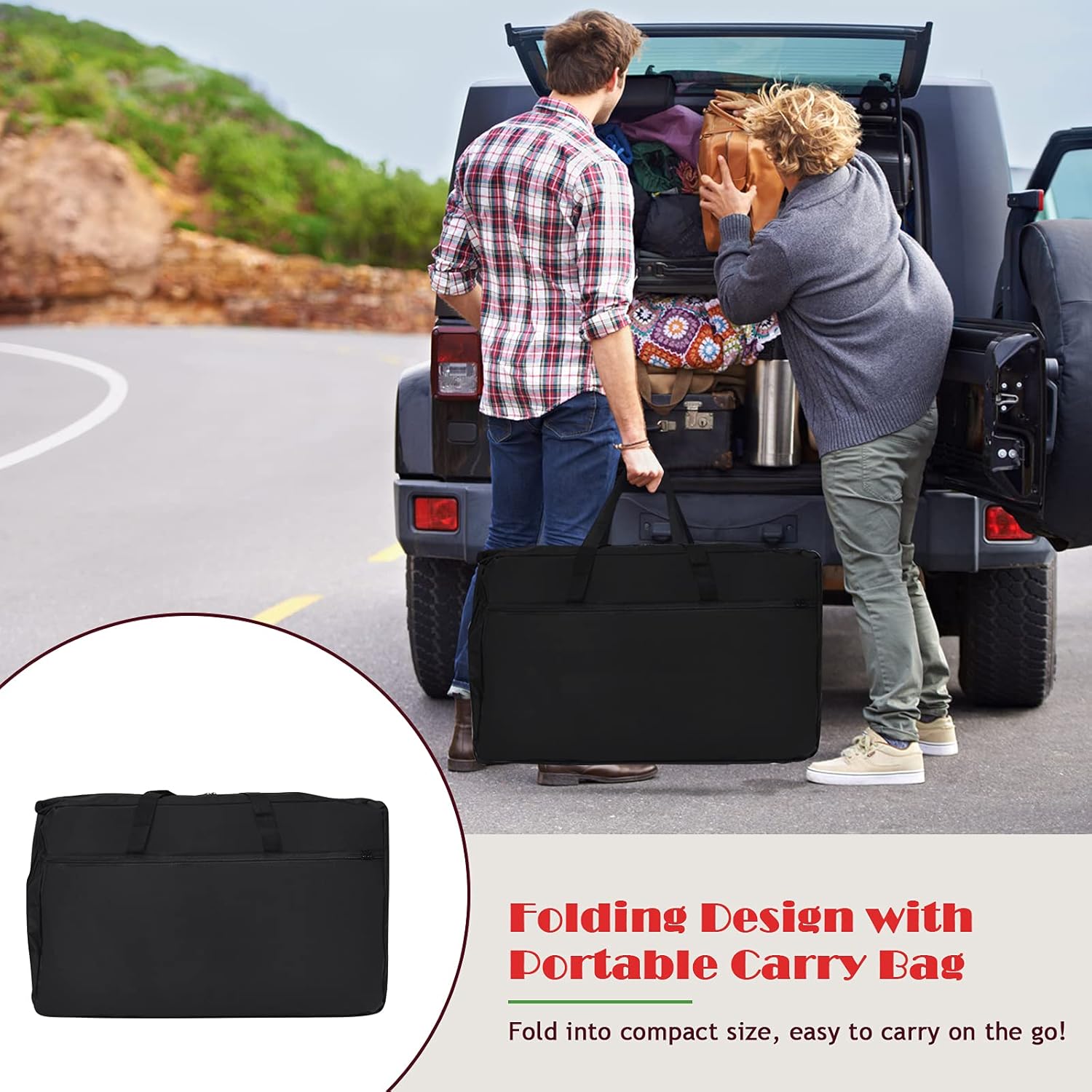 TANGZON Folding Camping Kitchen Table, Outdoor Portable Kitchen Storage Table with Windshield & Carry Bag, Mesh-Door Storage Cupboard for Picnic BBQ Party, 172 x 48 x 110cm (Black + Silver)