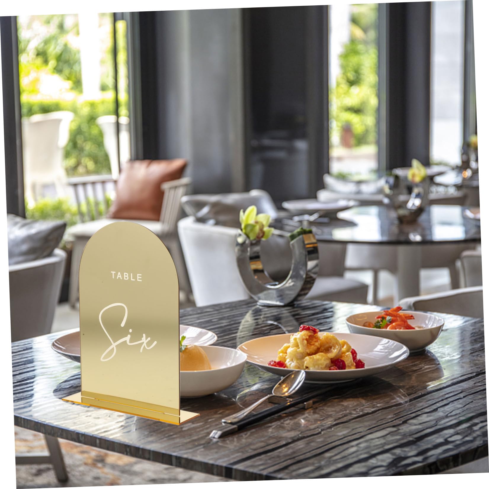 Mikikit 10 Pezzi Biglietti Segnaposto in Acrilico Oro per Matrimoni e Anniversari, Personalizzabili DIY e Facili da Pulire, Decorazioni Eleganti per Tavoli di Feste e Banchetti