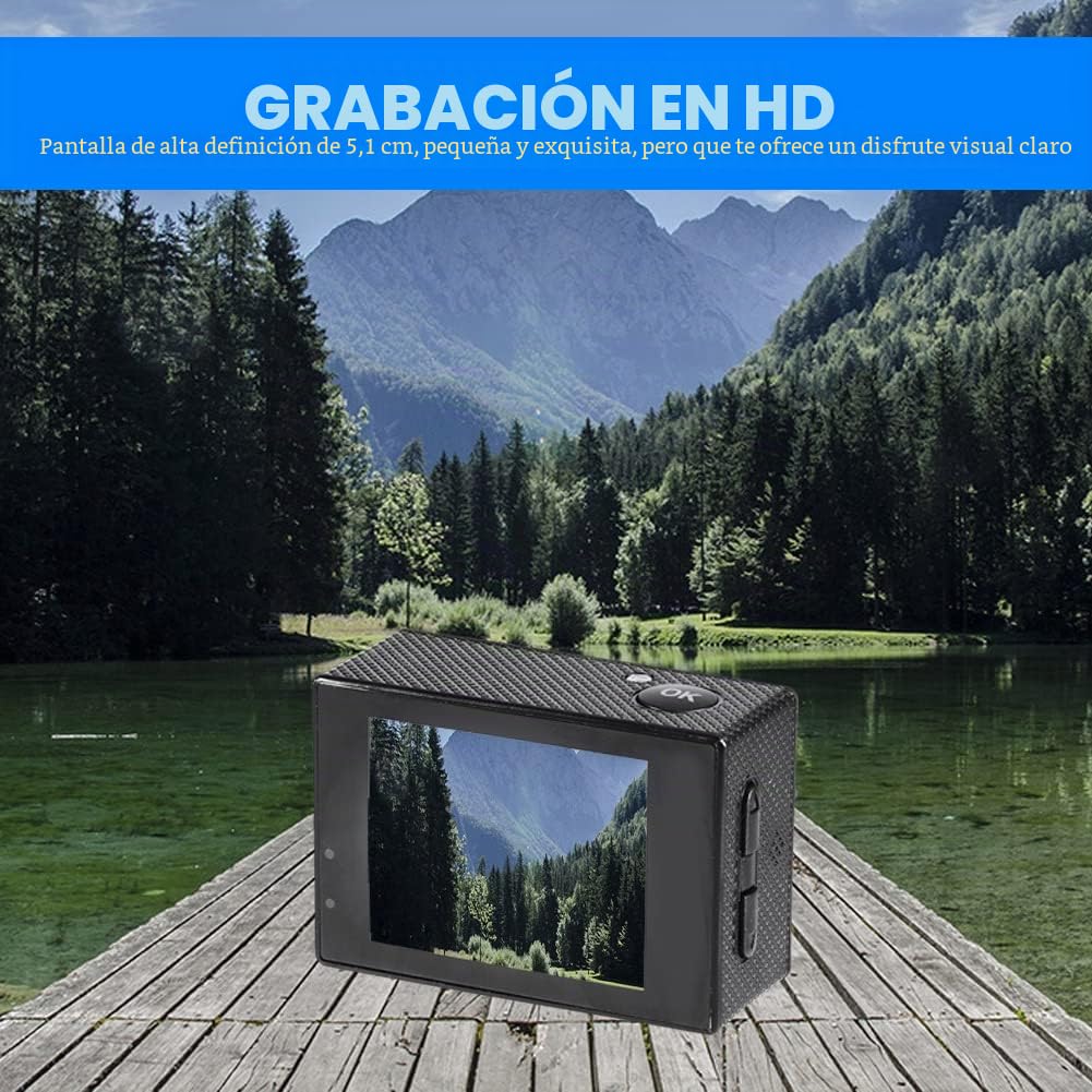Topiky Cámara de acción 4K WiFi Impermeable 30m Deportes al Aire Libre Video DV Cámara 1080P Full HD LCD Mini videocámara con 900mAh Baterías Recargables y Accesorios de Montaje Kits(Negro)