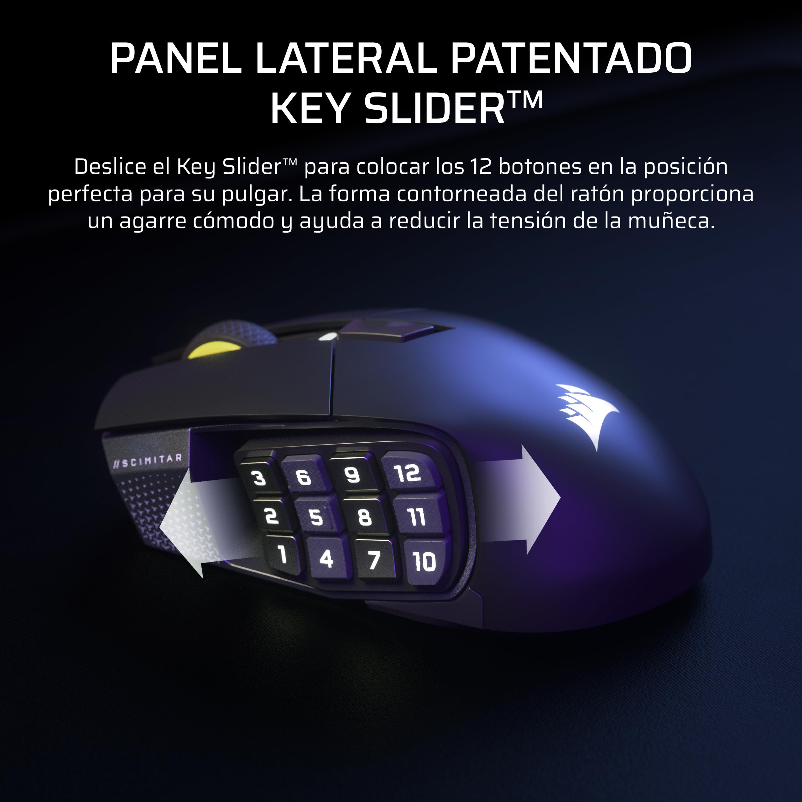 Corsair Scimitar Elite Wireless SE MMO Ratón para Juegos – Gunmetal | 33,000 DPI, 16 Botones Programables, Key Slider Ajustable, Elgato Virtual Stream Deck, 1.000Hz, PC, PS5, PS4, Xbox, Mac