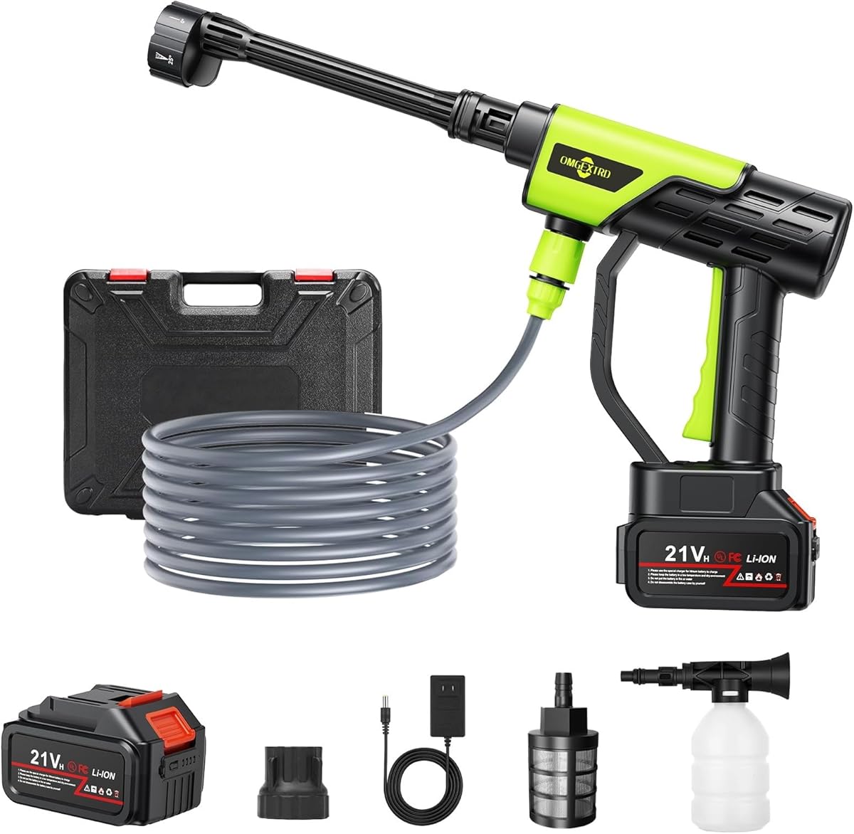 Amazon.com : OMGEXTRD Cordless Pressure Washer, 900PSlCordless Power WasherBattery Operated with 6-in-1 Nozzle, PortablePower Washer for Smalland Medium-SizedCleaning tasks, forCar/Floor/Fences/Garden
