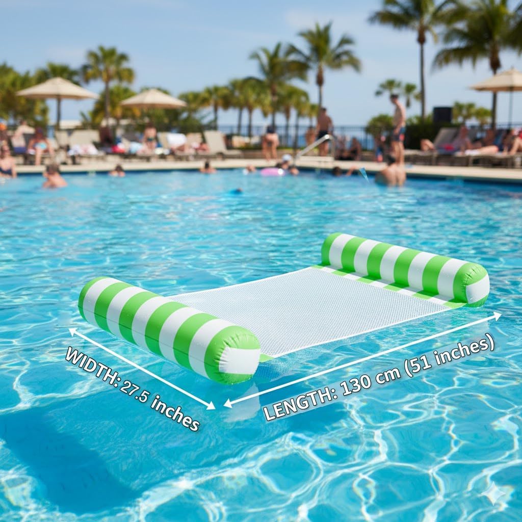 3/5/8 Pack Pool Hammock Upgrated Water Pool Floats, 4-in-1 (Hammock, Saddle, Lounge Chair, Drifter) Multi-Purpose Water Pool Float, Non-Stick PVC Material