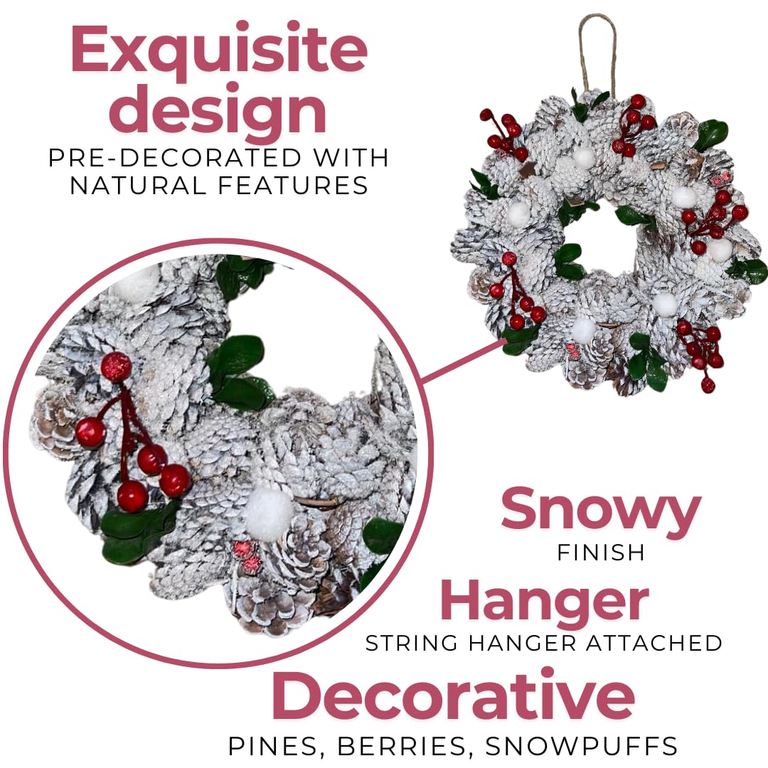 Couronne de Noël festive pour porte d'entrée avec ficelle de suspension – Décorations de Noël parfaites pour l'extérieur à ajouter à vos décorations de Noël dans notre liquidation de décorations de
