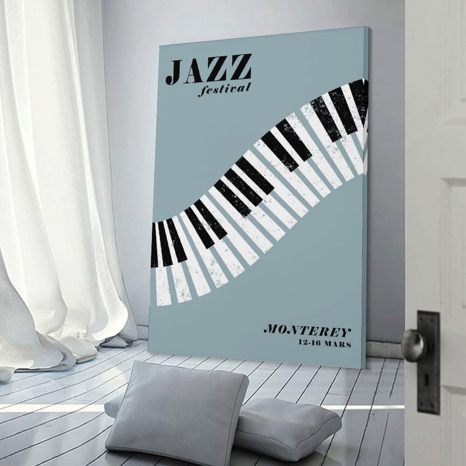 Junmoney Decorative Canvas Print Monterey Jazz Festival, 24x36inch(60x90cm), for Entrance Spaces, Stair Walls Or Halls, A Neat Decor Update for Hallways