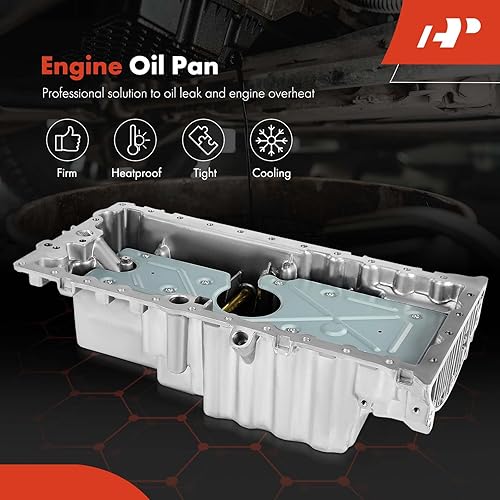 Miniatura 3 de A-Premium Cárter de aceite de motor con tapón de drenaje compatible con Volvo C30 07-13, C70 05-13, S40 04-12, V40 Cross Country 13-14, V50 05-10,