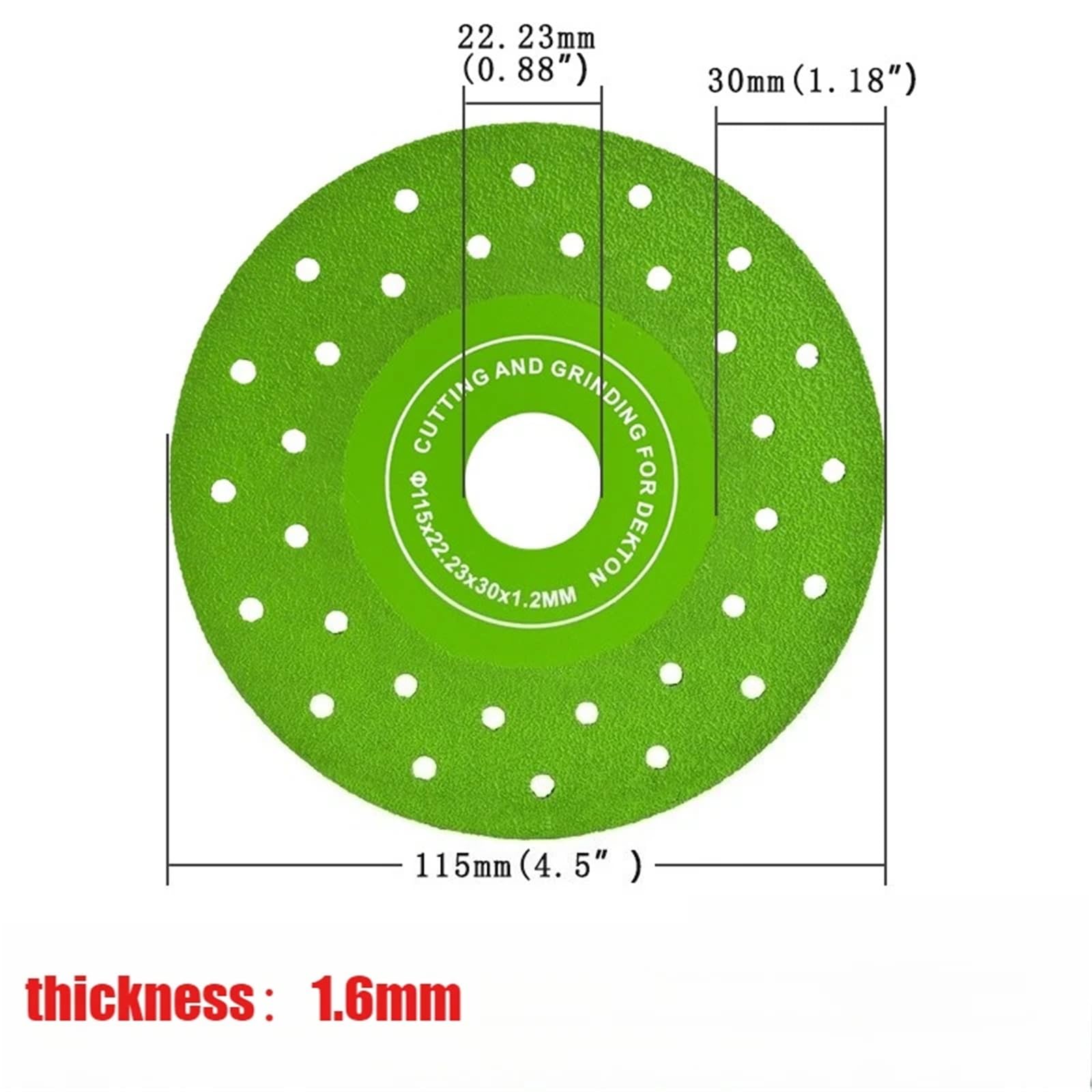 Tarcza do szlifowania płyt skalnych Tarcza szlifierska do cięcia zielonego diamentu Płytka stalowa Szkło ceramiczne 1 mm 7/8 cala Opakowanie 3 5 10 sztuk(10 PC)