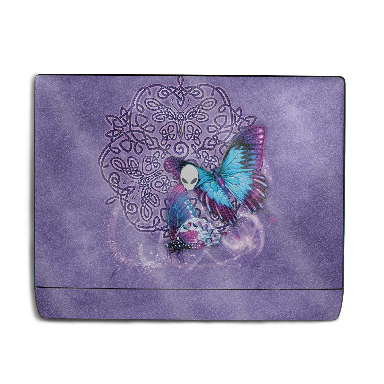 Glossy Glitter Laptop Skin Compatible with Alienware 18 Area-51 (2025) - Celtic Butterflies - Premium 3M Vinyl Protective Wrap Decal Cover - Easy to Apply | Crafted in The USA by MightySkins