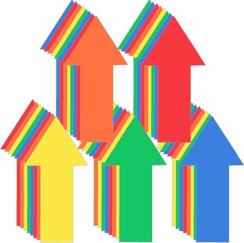 40 calcomanías de flecha de 8 pulgadas, adhesivo extraíble, letrero direccional para piso, impermeable, marca de flecha, instrucciones de carretera