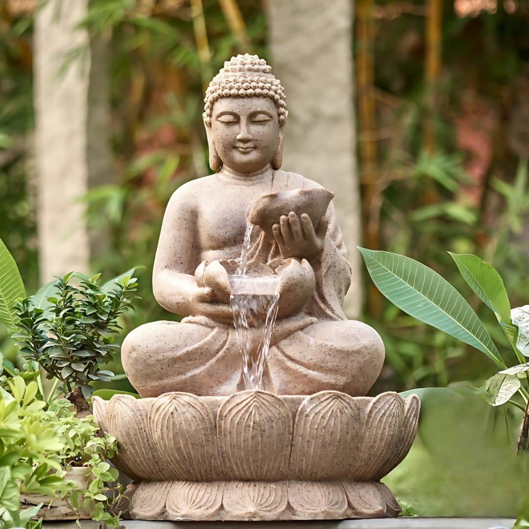 Swarnhouse 3 feet Rock Stone Fountain, Indoor & Outdoor Fountain Large Size (Bowl Fountain)-image-11