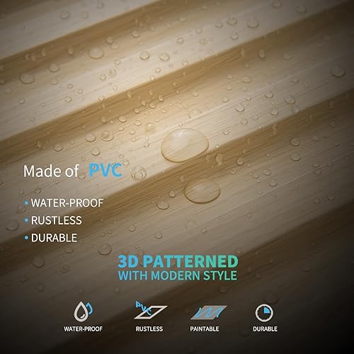 Miniatura 6 de Art3d Paquete de 6 paneles de pared 3D con diseño de listones para decoración de pared interior, azulejos decorativos de PVC de 2 x 4 pies, roble