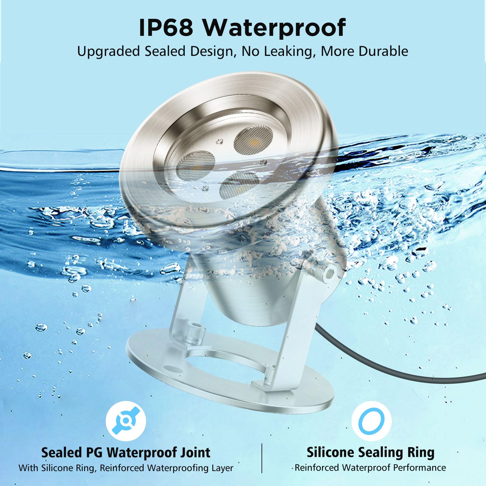 Luci LED Sommergibili Per Laghetto - Controllo APP RGB, 6W, IP68 - Foto 10