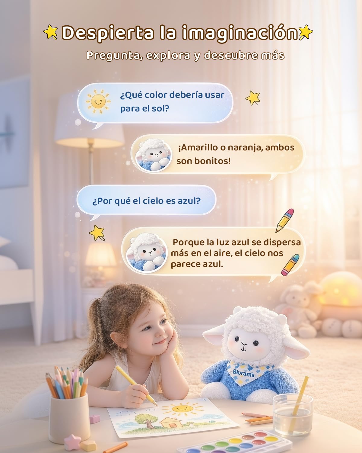 Peluche Interactivo con IA para Niños de 3 a 8 Años, Peluche con Chat de Voz, Control por App y Memoria, Compañero Educativo Emocional, Regalo Original como Juguetes para Niños de 3 a 6 Años