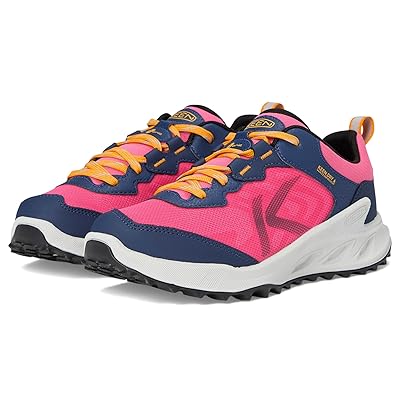 KEEN Kids Zionic Low Height Waterproof All Terrain Easy On Hiking Shoes (Little Kid/Big Kid) Kids Shoes Naval Academy/Pink Lemonade