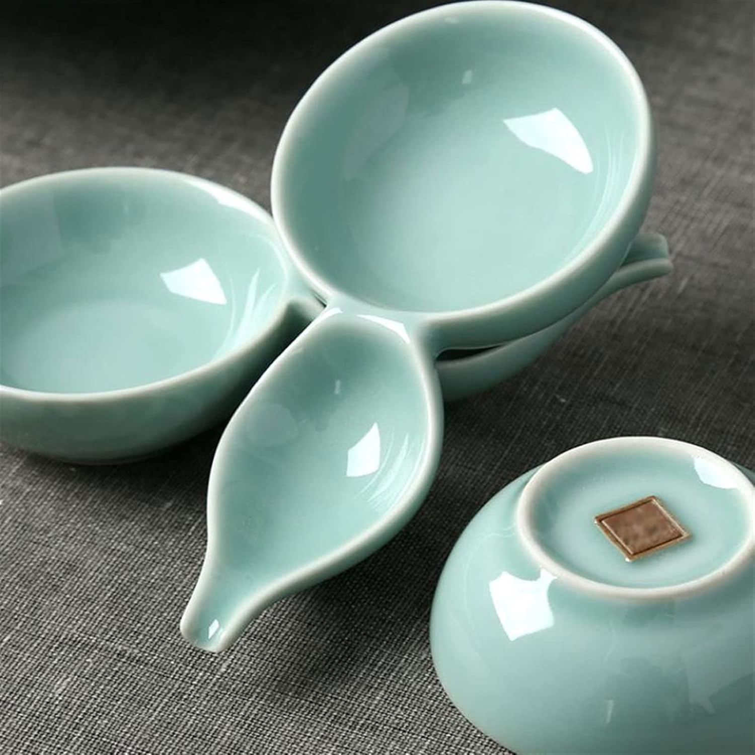 Snack Plate 6pcs Gourd Shape Seasoning Dishes Dipping Bowls Appetizer Plates for Sushi Soy Dipping Bowl Snack Dessert Serving Dishes for Kitchen Home(4.72 Inch) Snack Tray, 20010125