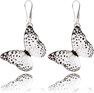 Flower Butterfly Dangle Earrings for Women, Delicate Drop Jewelry