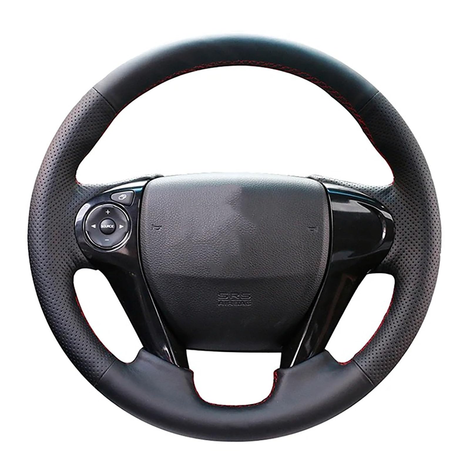 Spersonalizowany oryginalny pokrowiec na kierownicę samochodową, Dla Hon=da Accord 9 Odyssey Pilot Crosstour, czarny skórzany oplot na kierownicę