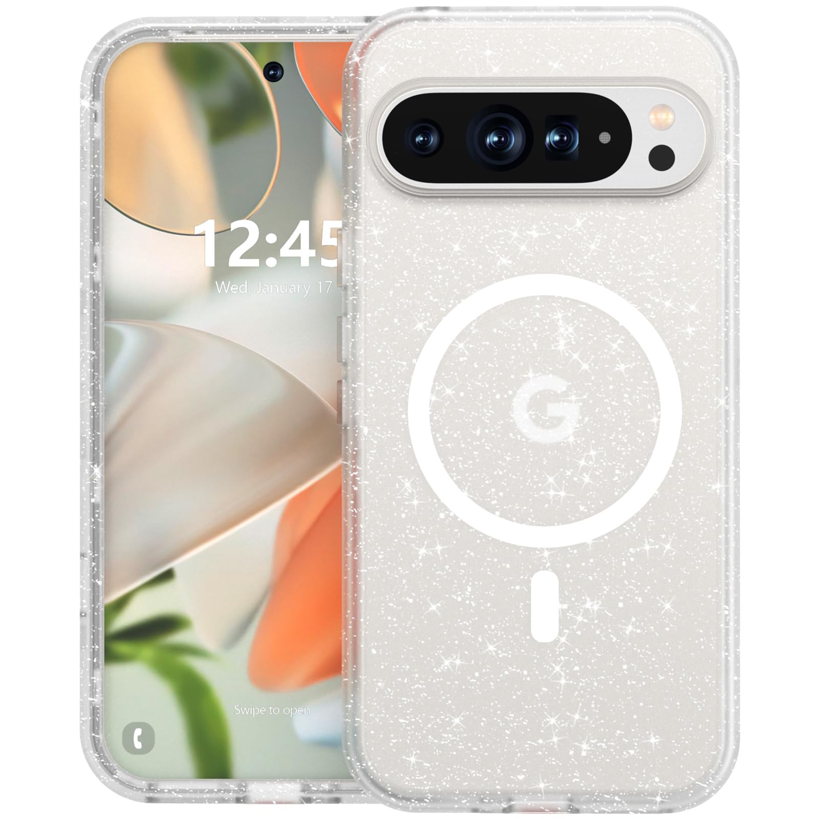 ANNSD for Google Pixel 9A Case,Magnetic Matte Shockproof Cover,Translucent Full Body Protective Multilayer 3 in 1 Anti Drop Anti Scratch for Women Men