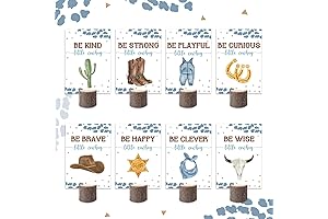 Lively 16Pc Western Cowboy Party Centerpieces for Baby Shower & Blue Birthday Décor