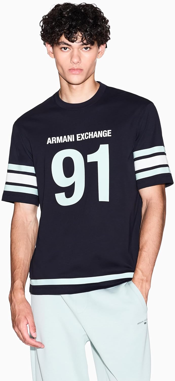 Armani Exchange Mens 96 Logo Band Tee - Image 5