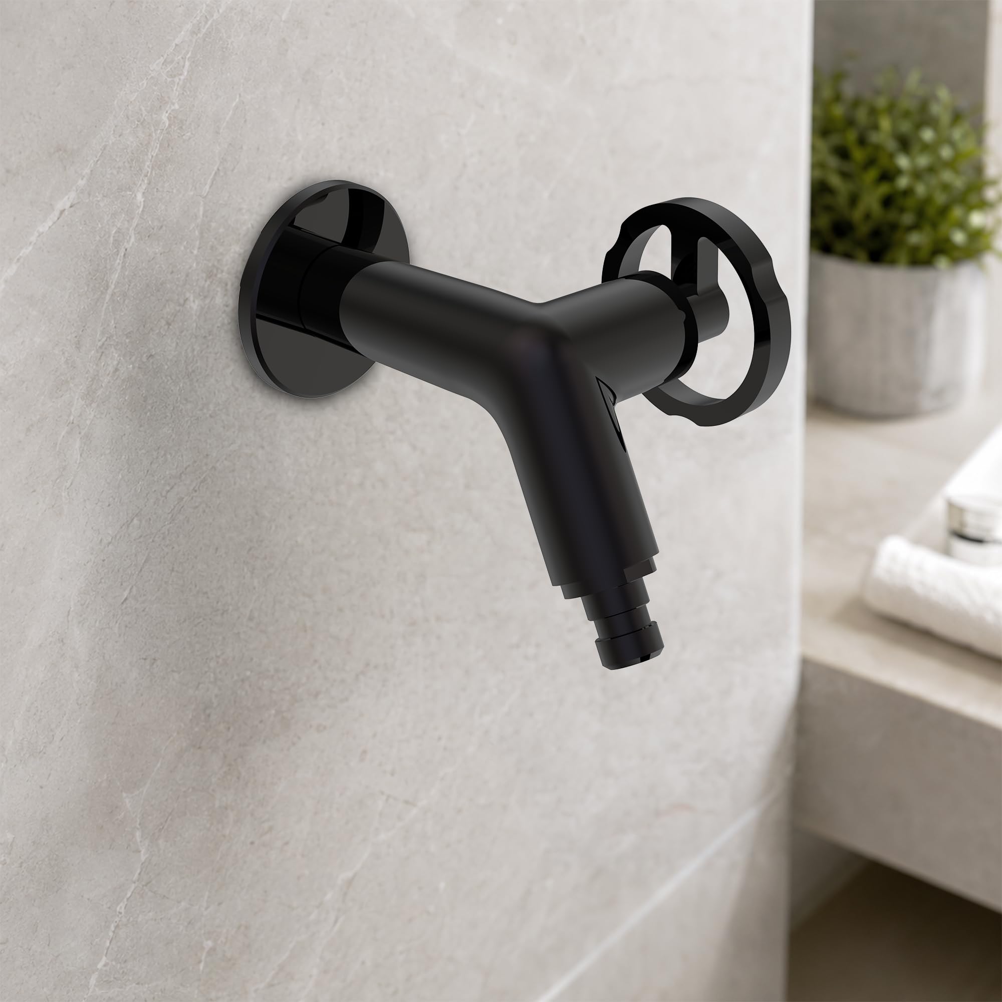 RN CP Bib Cock with Washing Machine Nozzle & SS Flange | 15mm Water Tap with Flange | Vita Pro Collection Faucet | Chrome Finish Faucet-image-31
