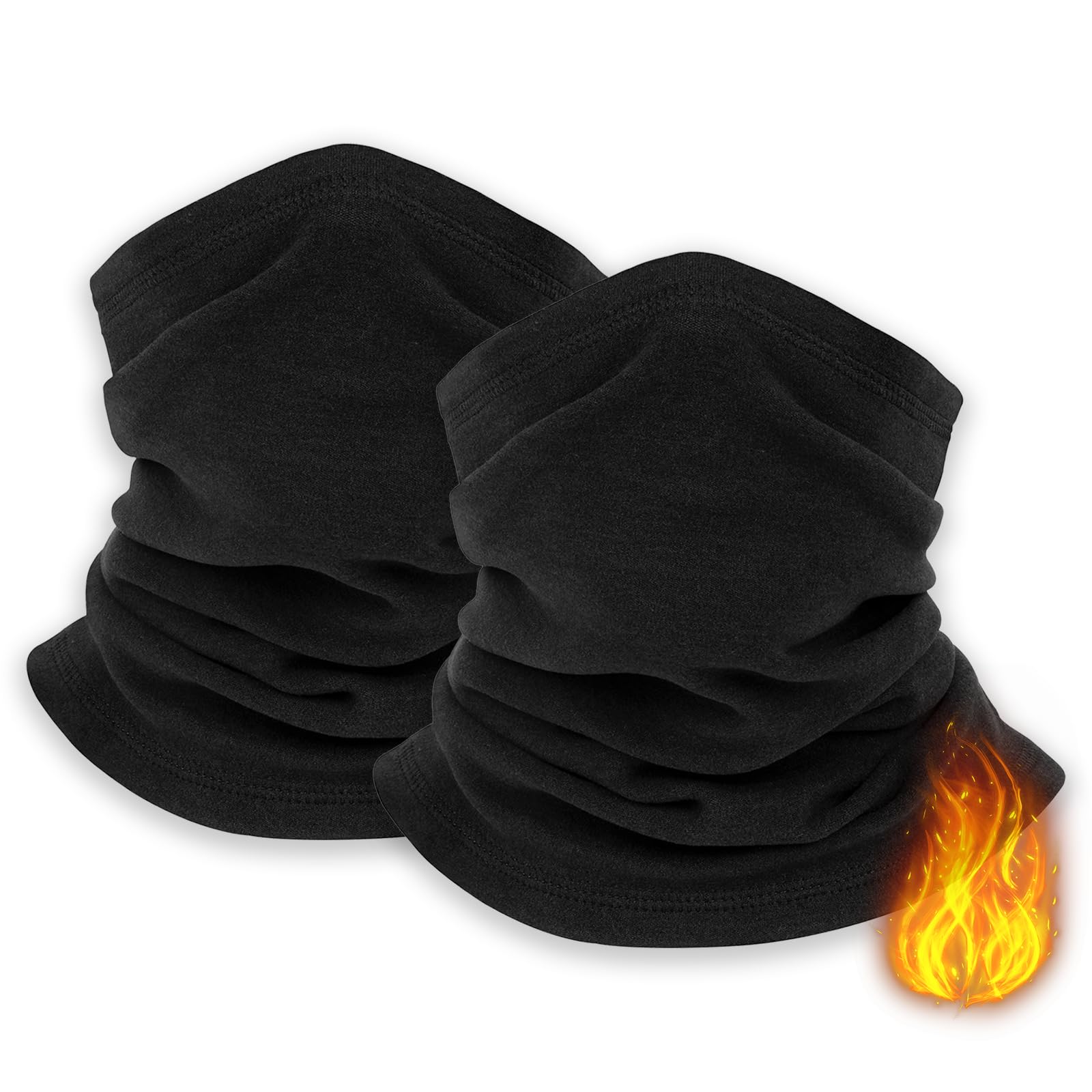 TaimeiMao 2 Pièces Cache Cou Homme Femme,Cache Cou Chaude Tube,Écharpe Fleece Tour de Cou Hiver Multifonction Masque Bandeau Coupe-Vent Élastique Bandeau Écharpe Snood pour Ski Moto Cyclisme