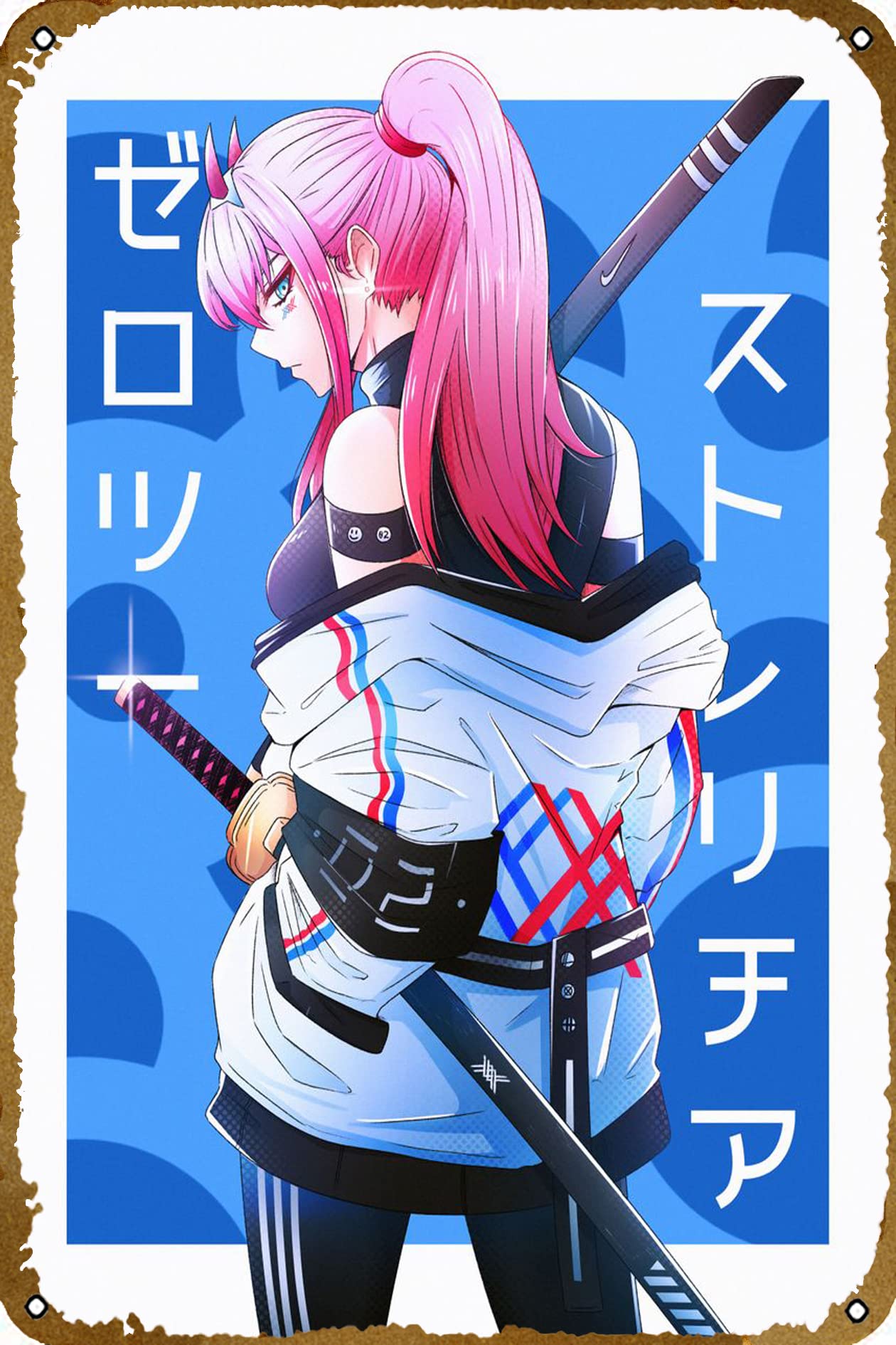 donmaikoページ Zero Two Code 002 Anime Poster Comics Vintage Classic Tin Metal