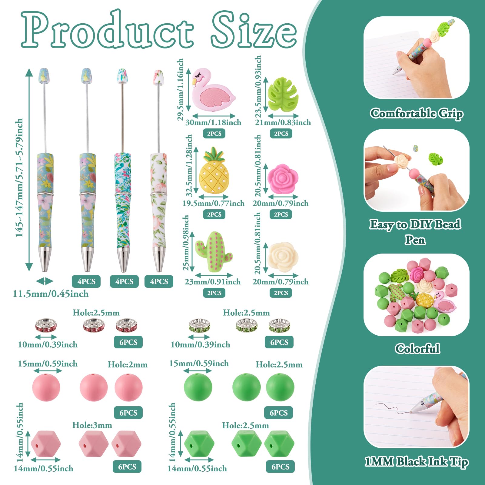 SUNNYCLUE Fai Da Te 8 set Kit Penne con Perline Natalizie Penne con Perline Penna con