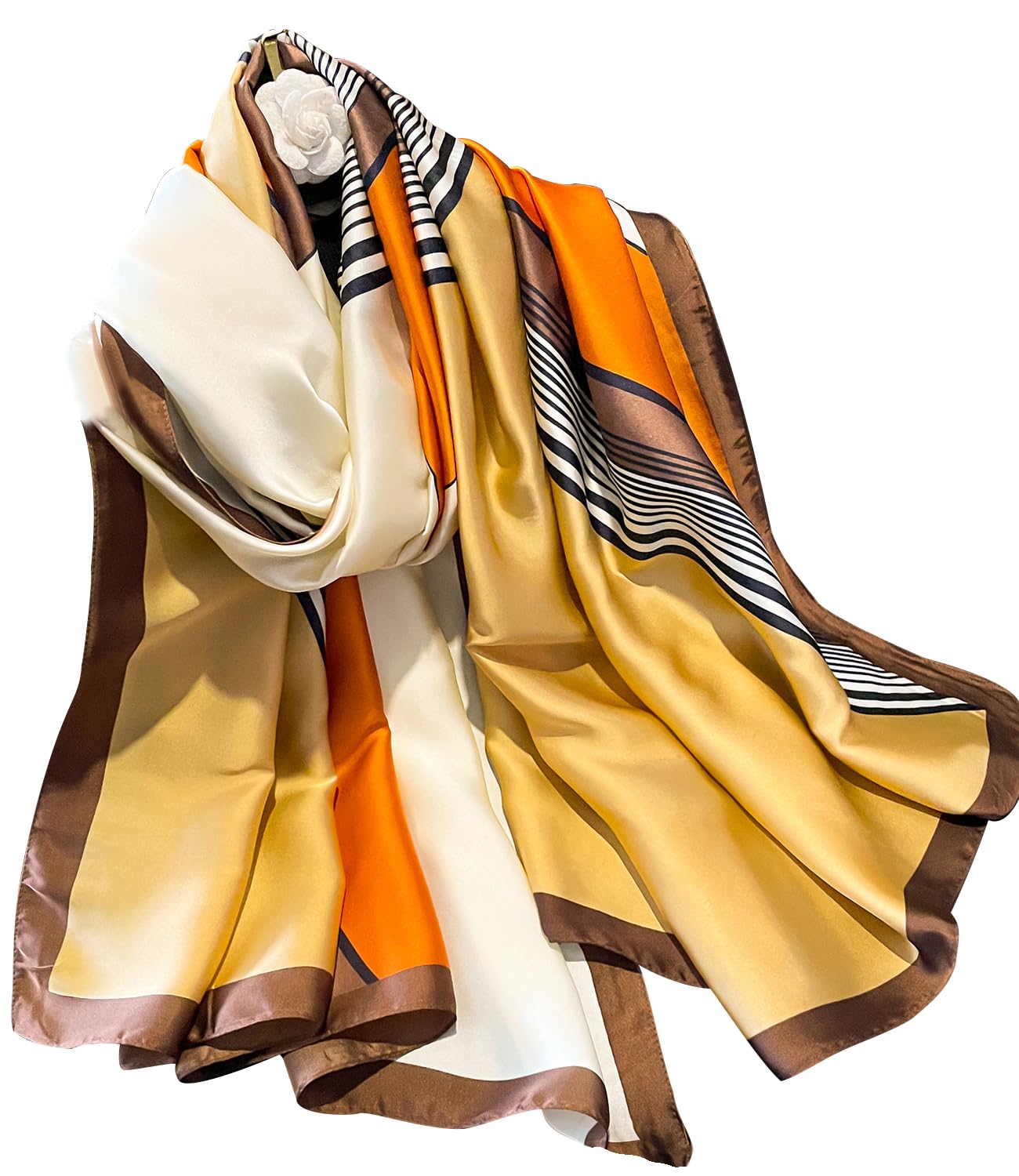 Womens 100% Large Mulberry Silk Scarf Long Satin Scarf Fashion Lightweight Wraps