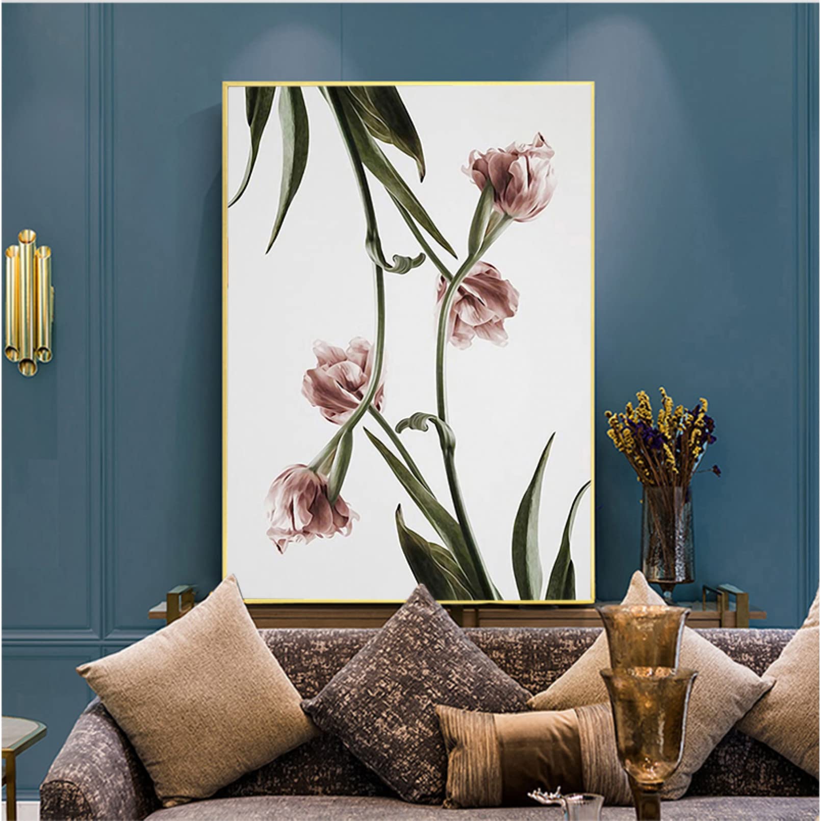 Lienzo para pintar decorativo impreso con flores para dar calidez a tu salón moderno