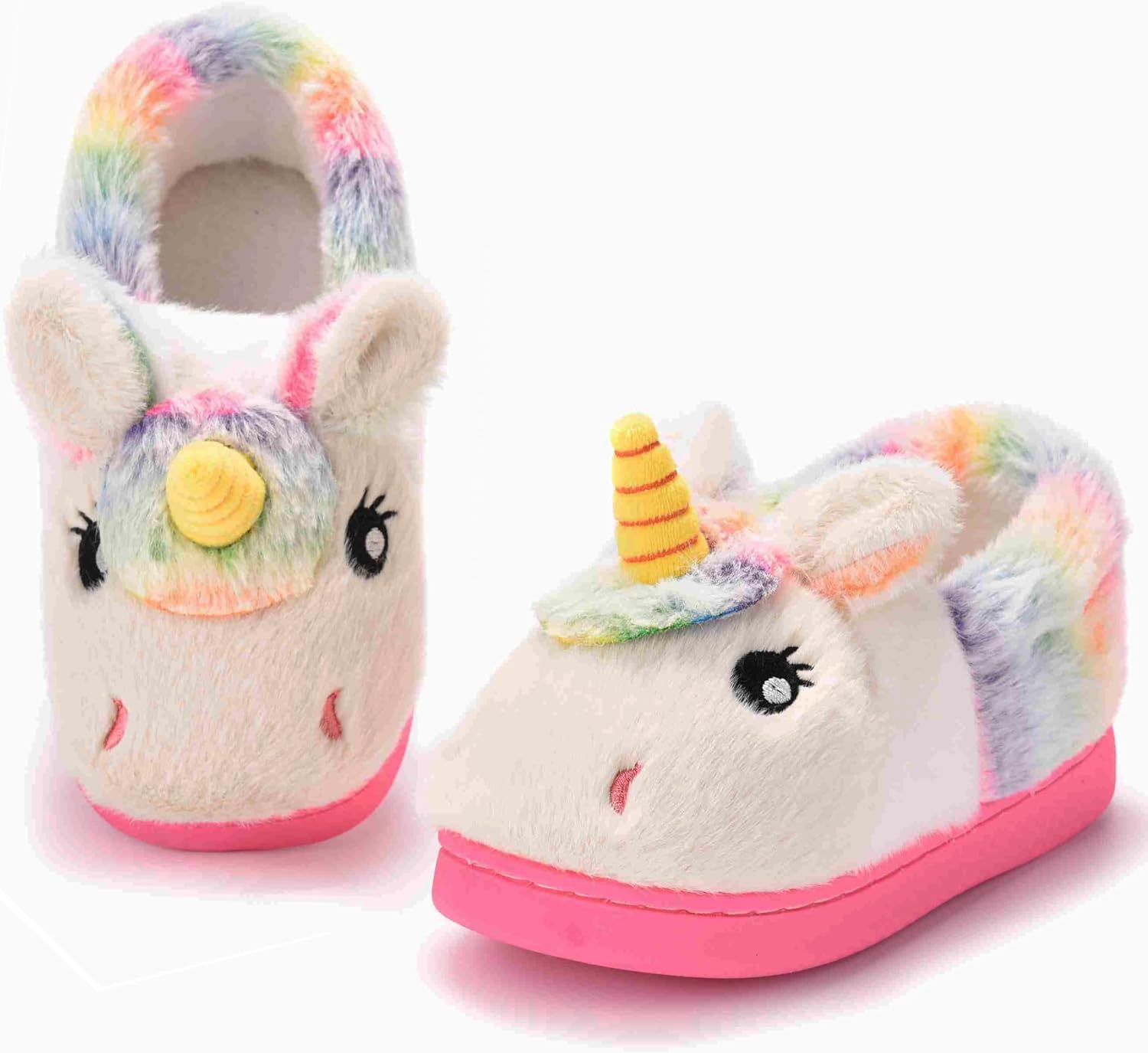 Ainikas Girls Plush House Slippers Toddler Kids Fuzzy Slippers - Image 2