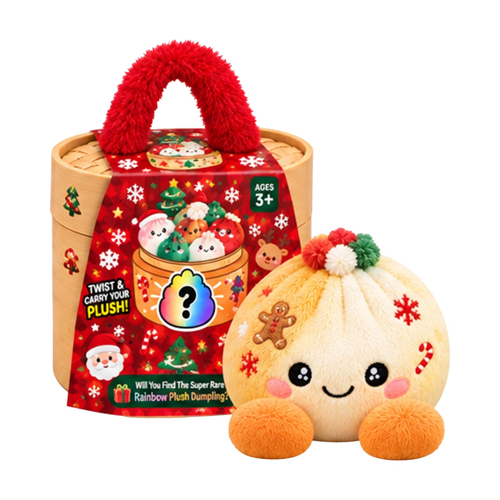Christmas Plush Dumpling Pillow, Mystery Dumpling Plush Doll in Box A20 F