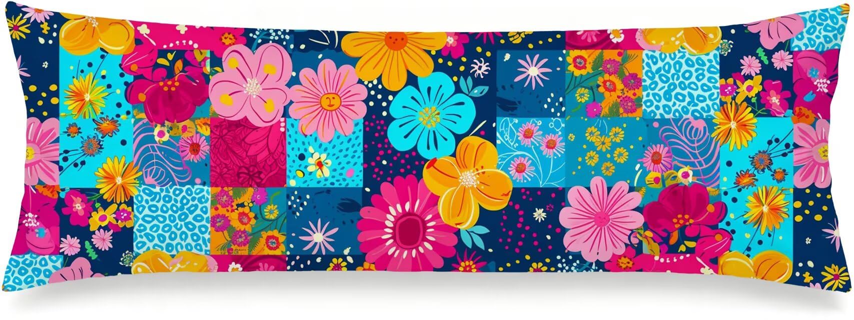 Poszewka na poduszkę długość 50 x 150 cm, aksamit, kratka kwiatowa, m-211