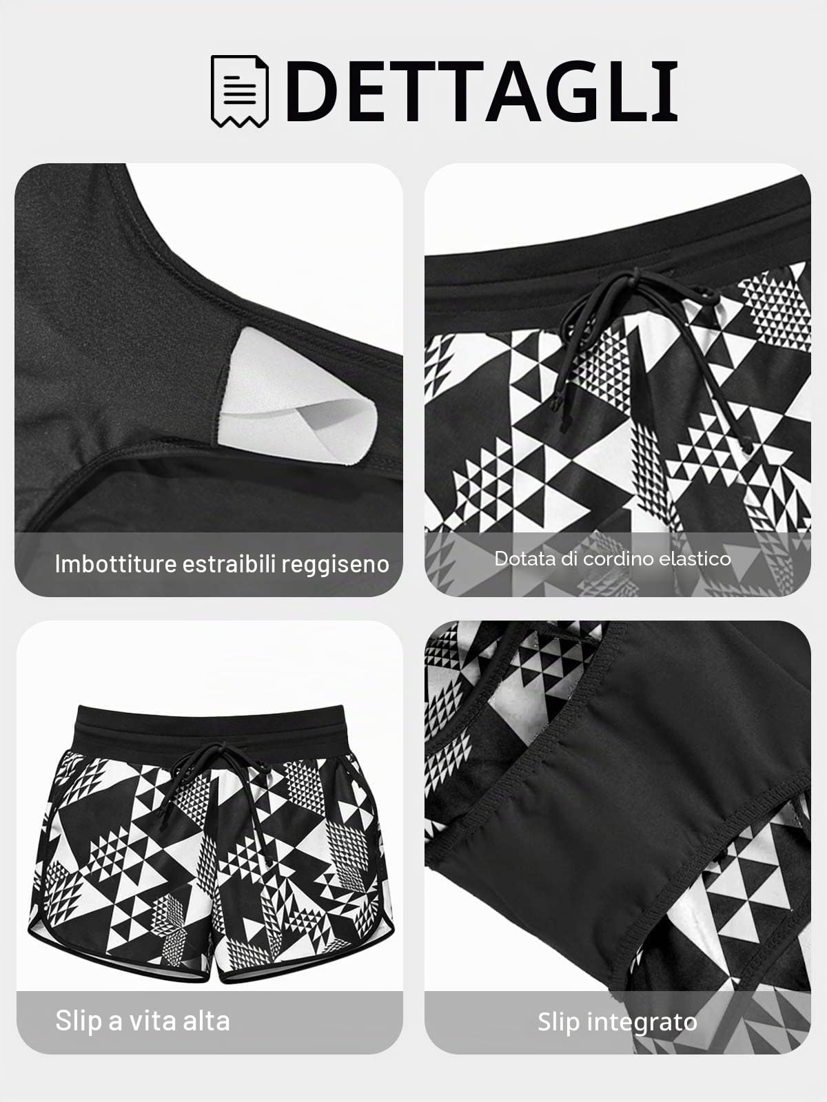 CheChury Tankini da Donna Set Due Pezzi Costume da Bagno a Vita Alta Scollo a U Imbottito Reggiseno Sexy Push up Costumi Mare Floreale Tankini Tops Pantaloncini Donna Beachwear Swimwear Spiaggia