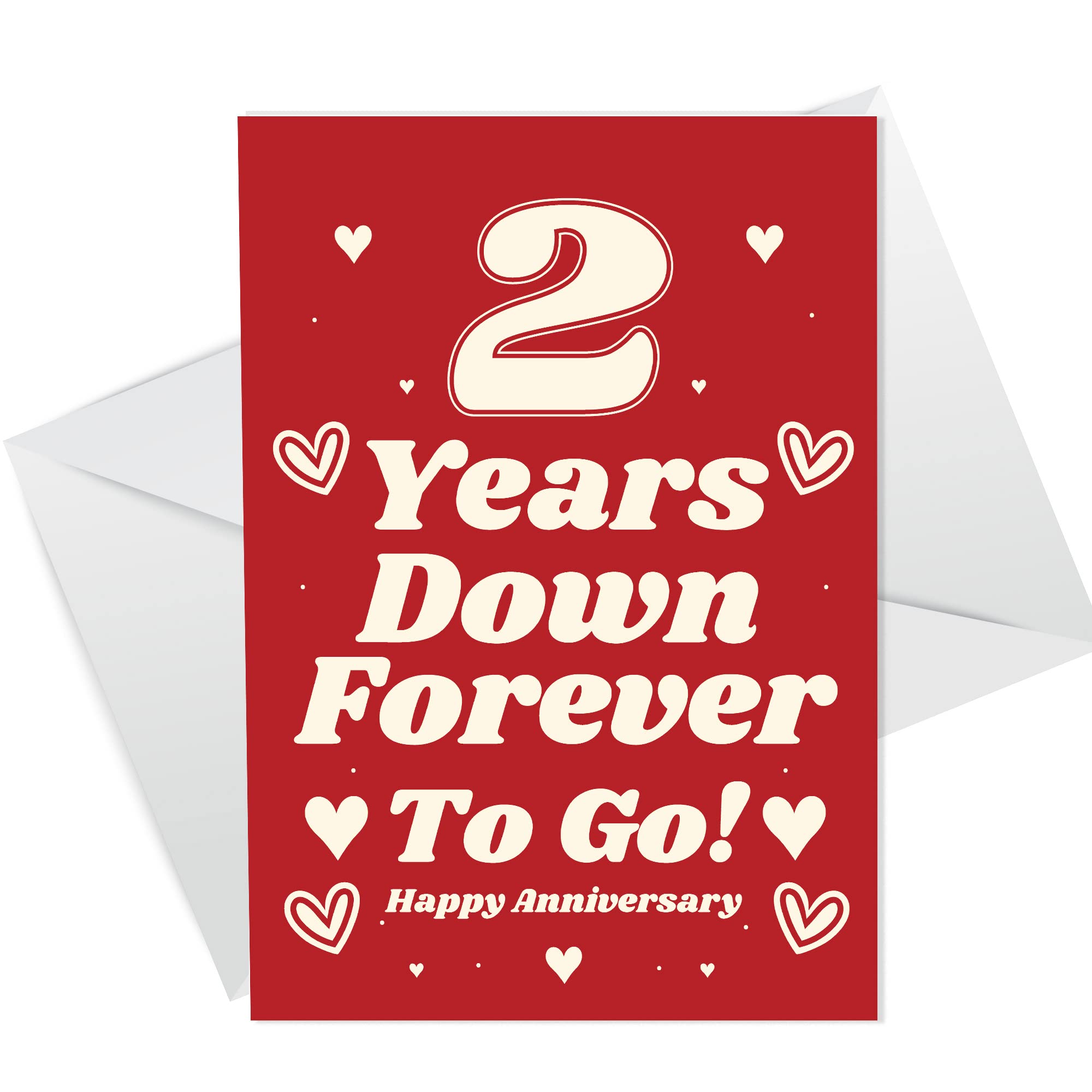 Funny Joke 2nd Anniversary Card for Husband Wife Card for Him Her Men Women