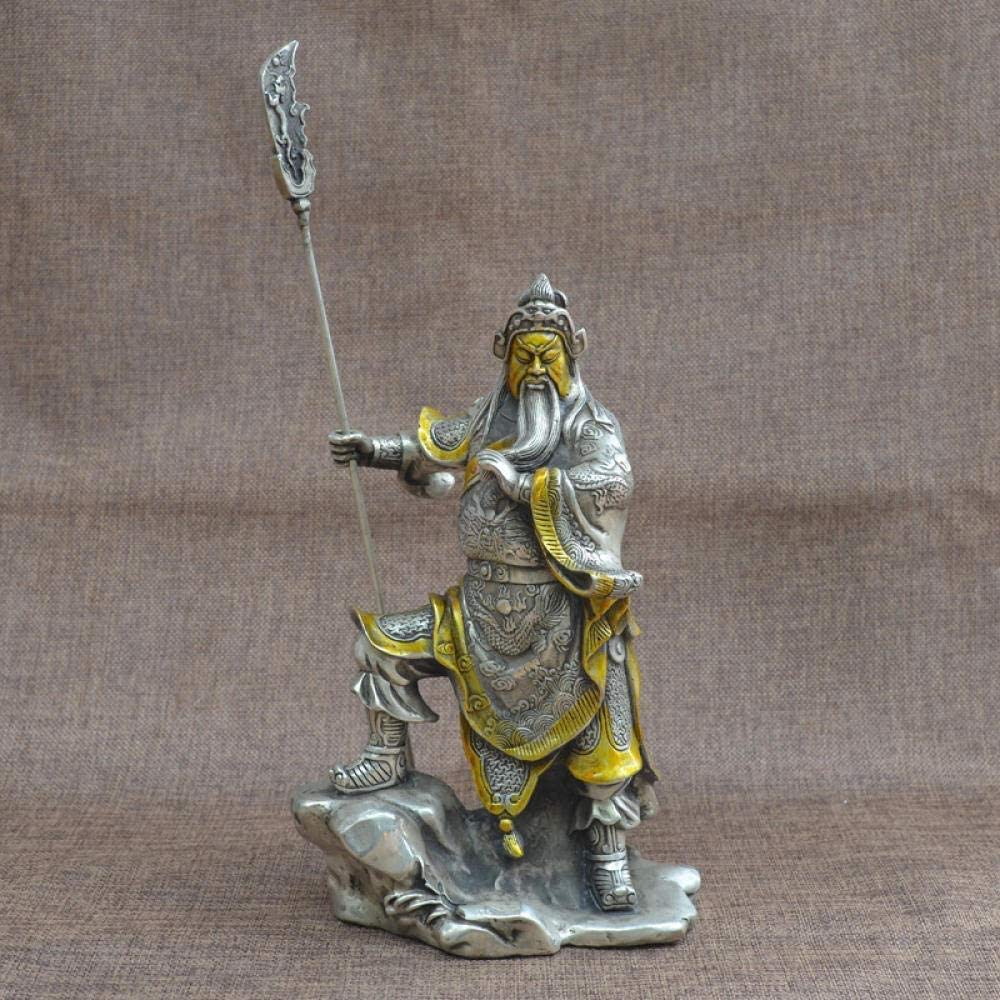 Rzeźba Ogrodowa Ozdoby Posągi Rzeźby 22Cm Miedź Chiński Feng Shui Guan Gong Statua Bóg Wojny Antyczne Rzeźby Dekoracje Do Wnętrz Feng Shui Ozdoba Dekoracja Biurka Rzemiosło