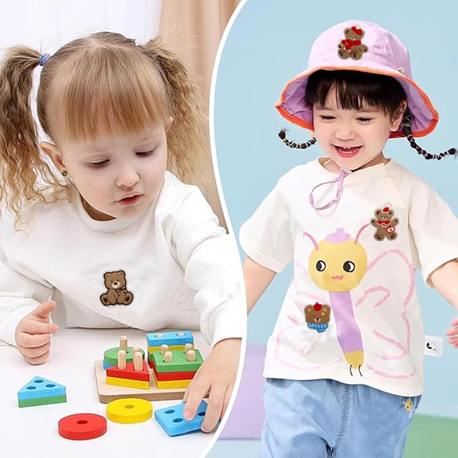 Iron on Patches 16PCS Christmas Roll Teddy Bear Towel Embroidery Suitable for DIY Personalized Decoration of Clothes Backpacks Hats etc