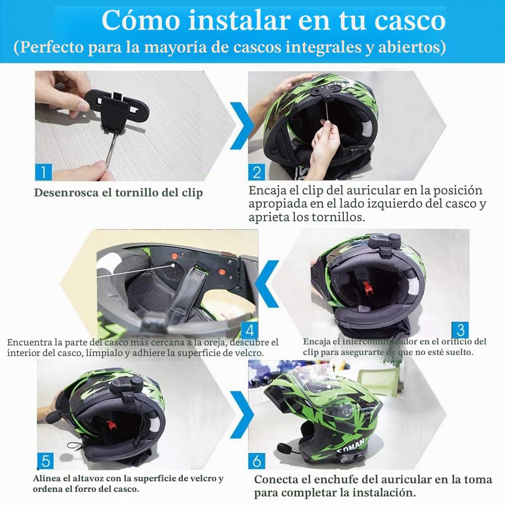 FreedConn TCOM VB Intercomunicador Casco Moto,Auricular Bluetooth Casco Moto, 800M Sistemas de Comunicación Bluetooth para Motocicletas,2~3 Motoristas,HiFi Estéreo Cancelación de Ruido,2 Pieza