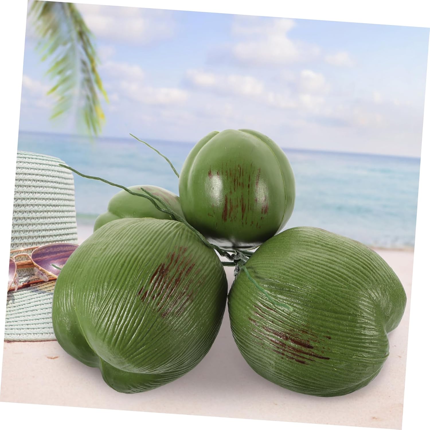 ABOOFAN Realistic Fake Fruit Model Decorative Coconut for Home Restaurant Photo Prop Artificial Coconut Models