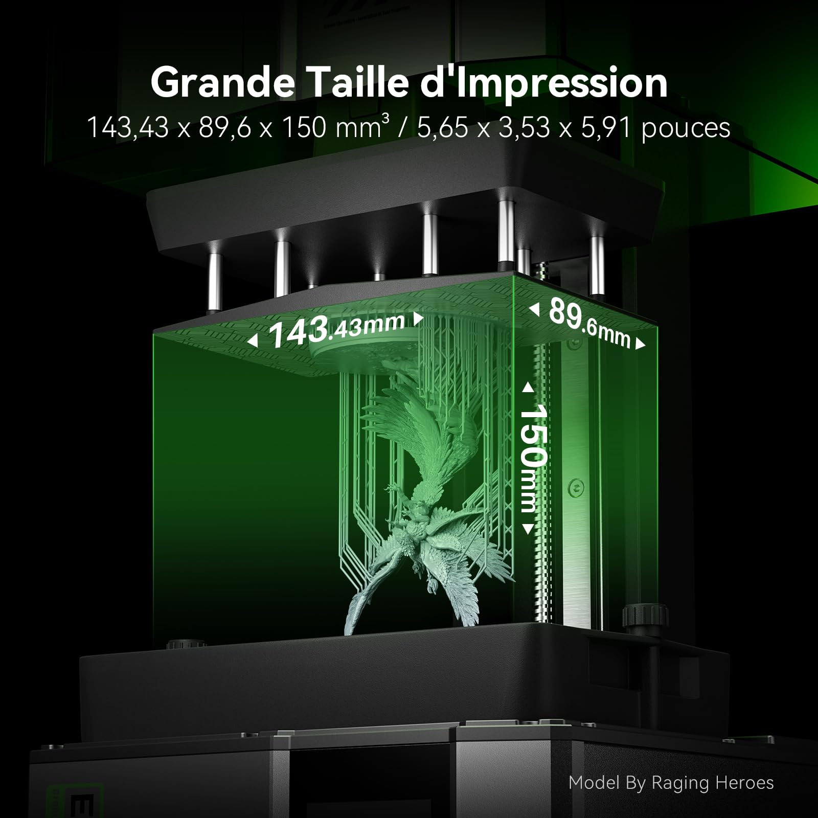 ELEGOO Mars 5 Imprimante 3D Résine avec Écran LCD Monochrome 4K, Nivellement Automatique, Autocontrôle, Resin 3D Printer pour Débutants, Facile à Utiliser, Taille d'impression de 143,43x89,6x150 mm³