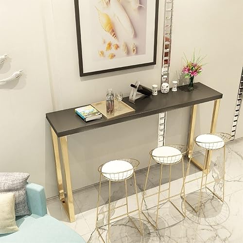 Miniatura 5 de HUHAORAN2021 Mesas de bar, mesa de bar contra la pared, mesa larga, tienda de té con leche, mesa de ocio, mesa de bar, no incluida, mesa de bar