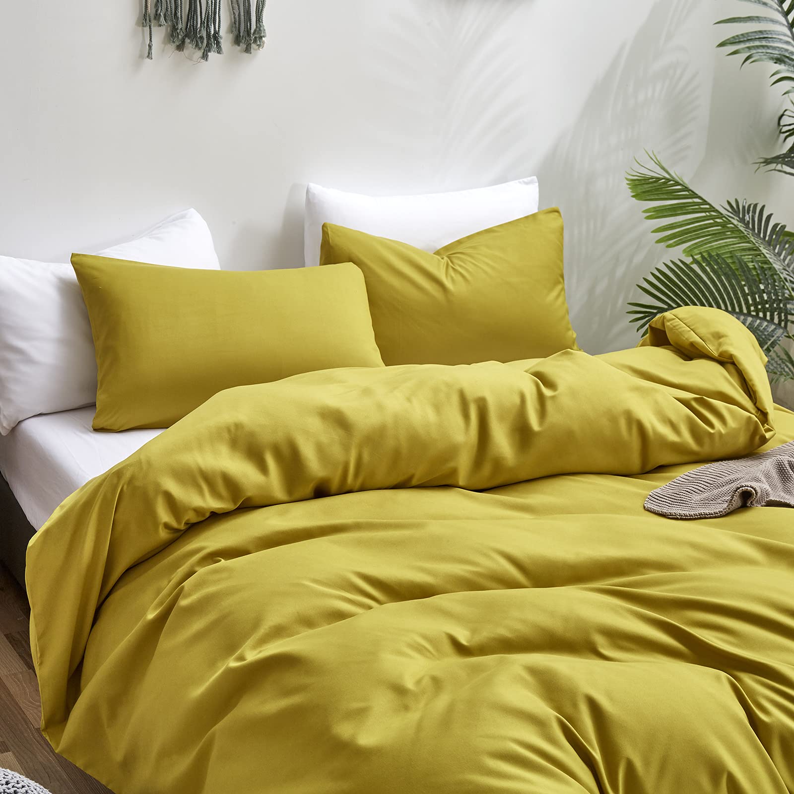 Luxlovery Moss Green zestaw kołder podwójny oliwkowy zielony zestaw pościeli solidny zielony miękki oddychający koc kołdry 3-częściowy zestaw pościeli na łóżko podwójne