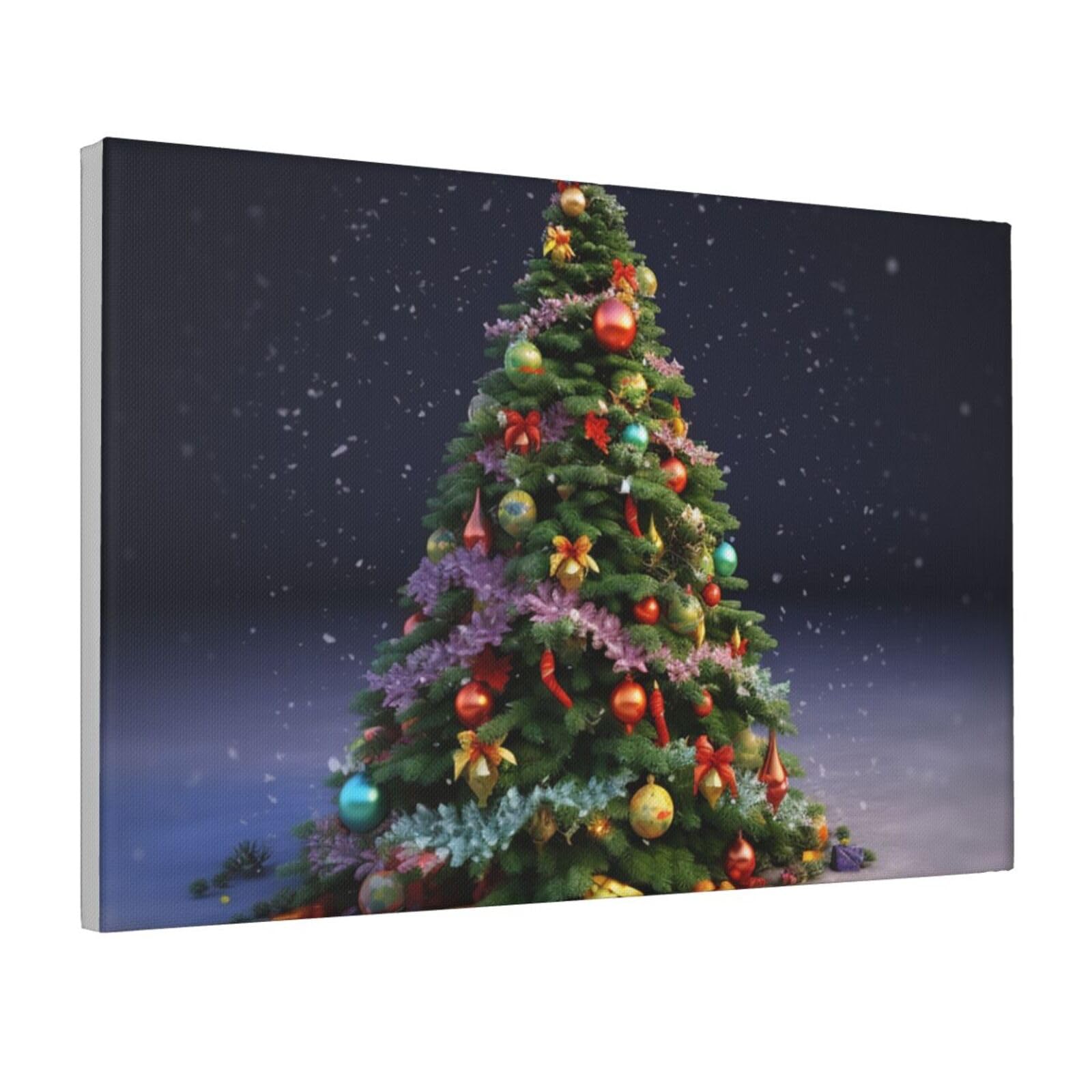Framed Wall Art for Living Room Art Work, Christmas Tree Picture Prints Modern Office Wall Paintings Poster Aesthetic Wall Decorations for Home Decor Ready To Hang 8"x12"