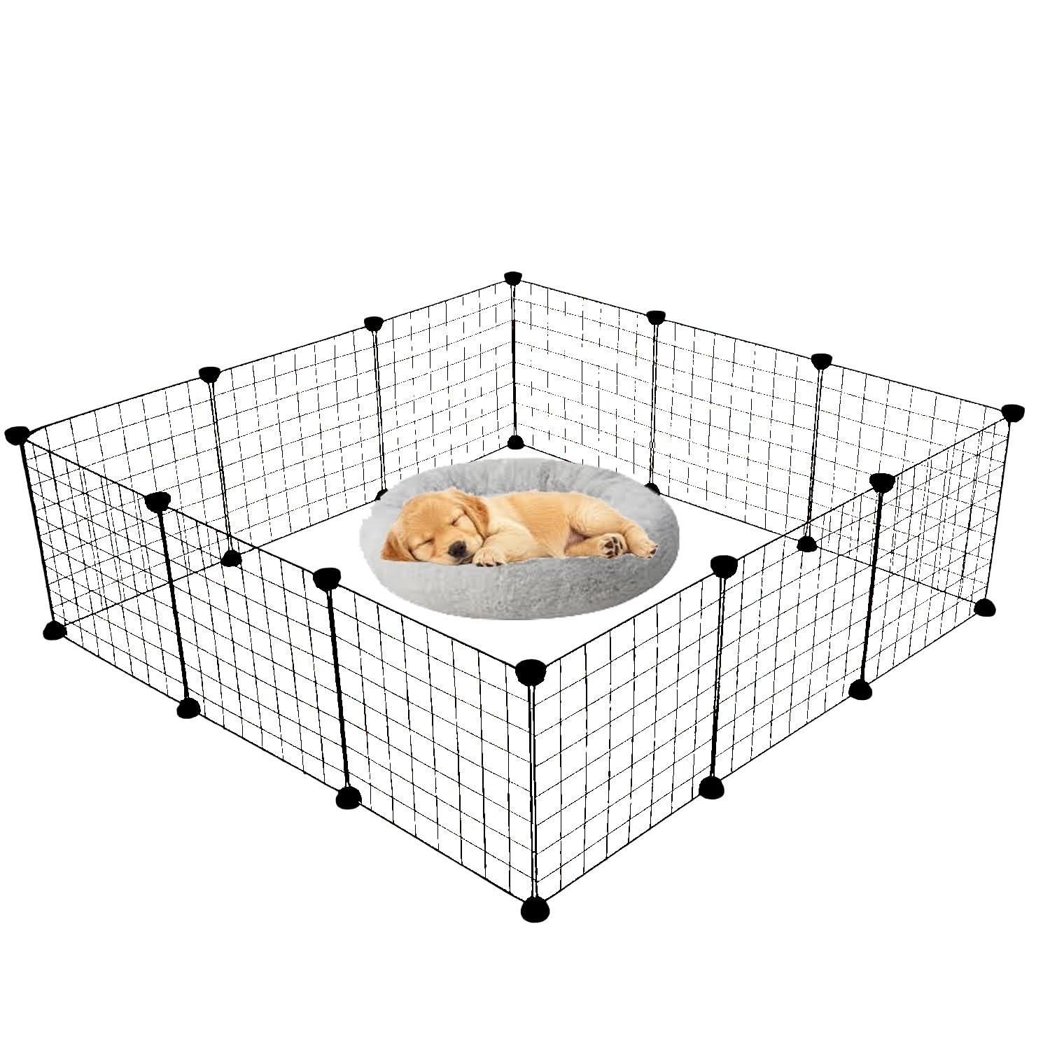 GTC Modular Pet Playpen for Small Animals Portable Metal Wire Cage Fence for Puppies Rabbits Guinea Pigs Kittens and Small Pets Indoor and Outdoor Enclosure Easy DIY Setup WGO-P02-image-34