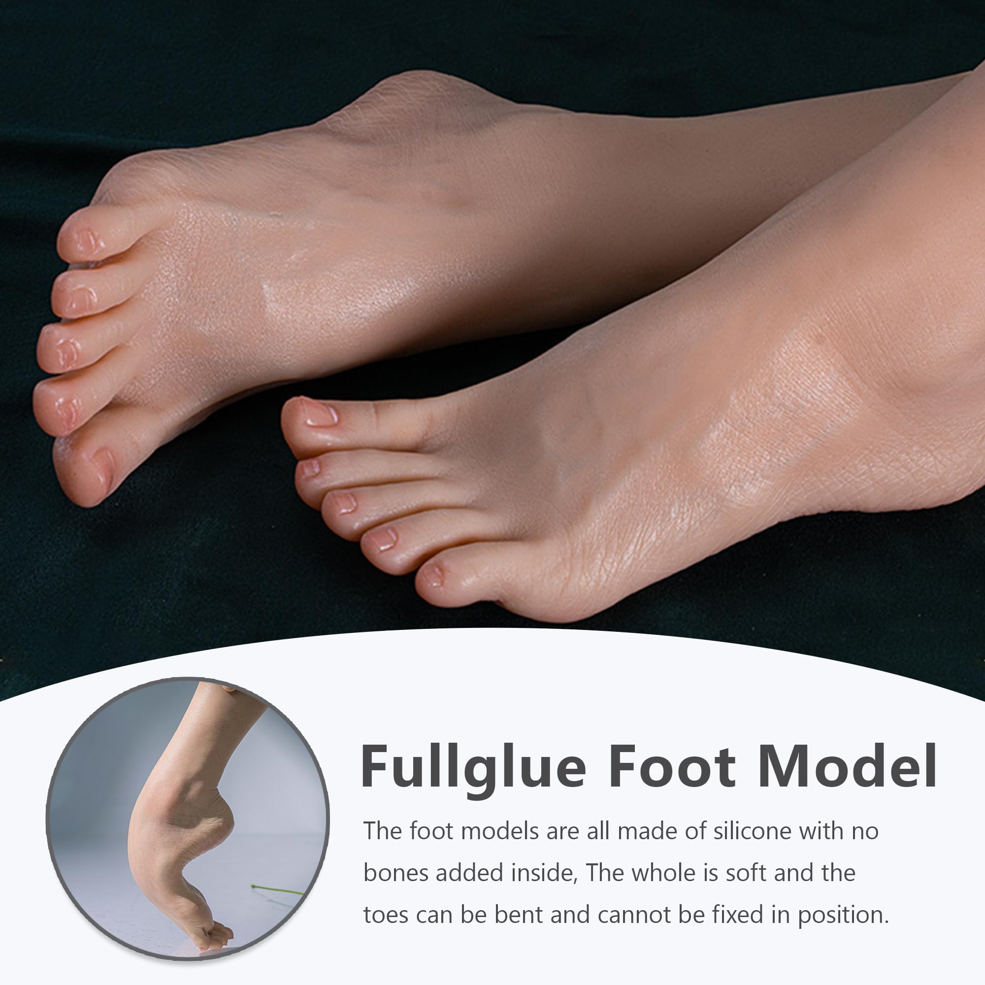 Mannequin de Pieds réalistes en Silicone, modèle féminin Grandeur Nature pour la présentation de Sandales et de Chaussettes, Accessoires de cinéma, positionnement Complet, Droit
