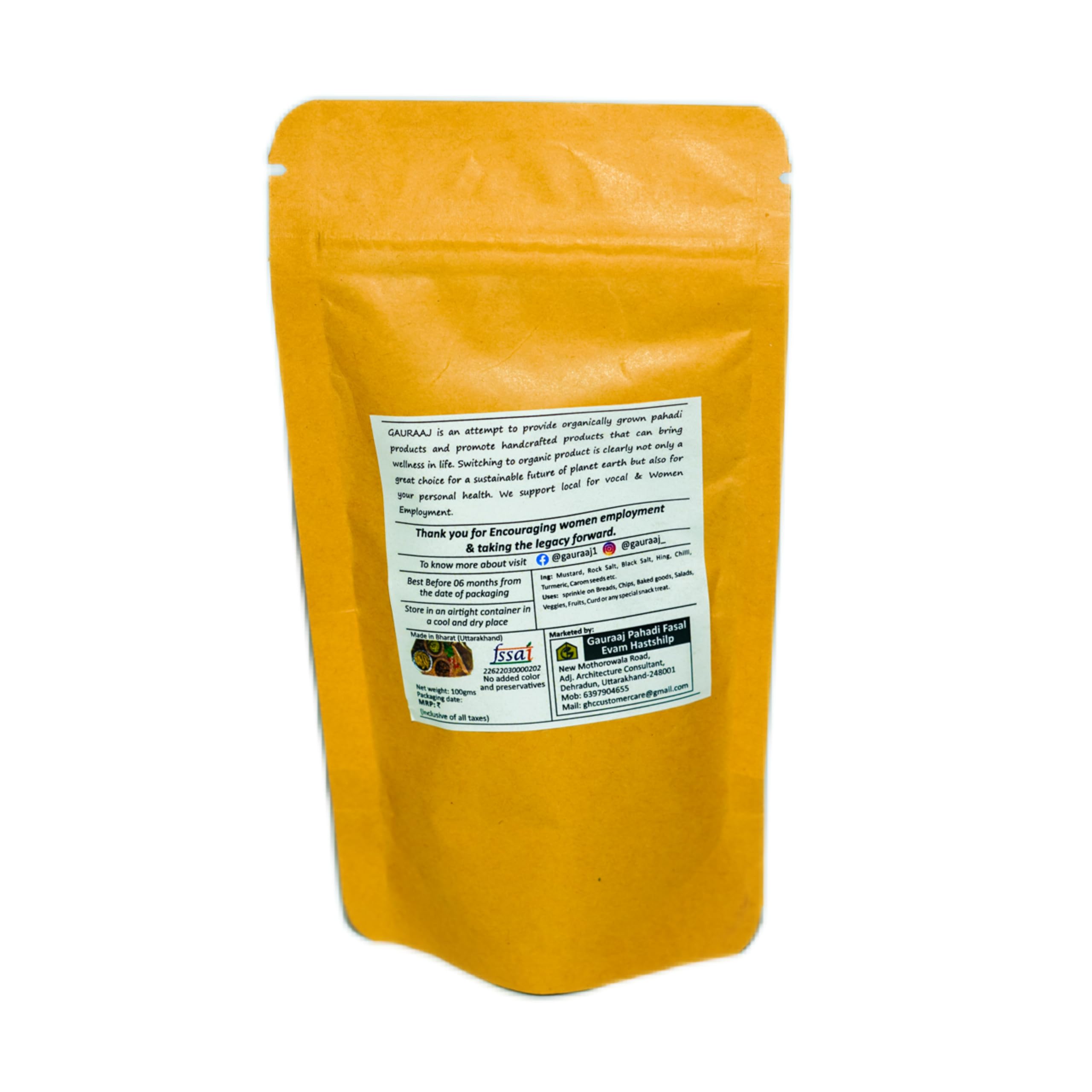 Gauraaj Handgrounded Mustard Flavored Salt – 100g | Organic Himalayan Pahadi Pisyu Loon Seasoning | Perfect for Spicing Up Your Dishes | No Preservatives & Chemical Free | Sourced from Uttarakhand - Image 2 thumbnail