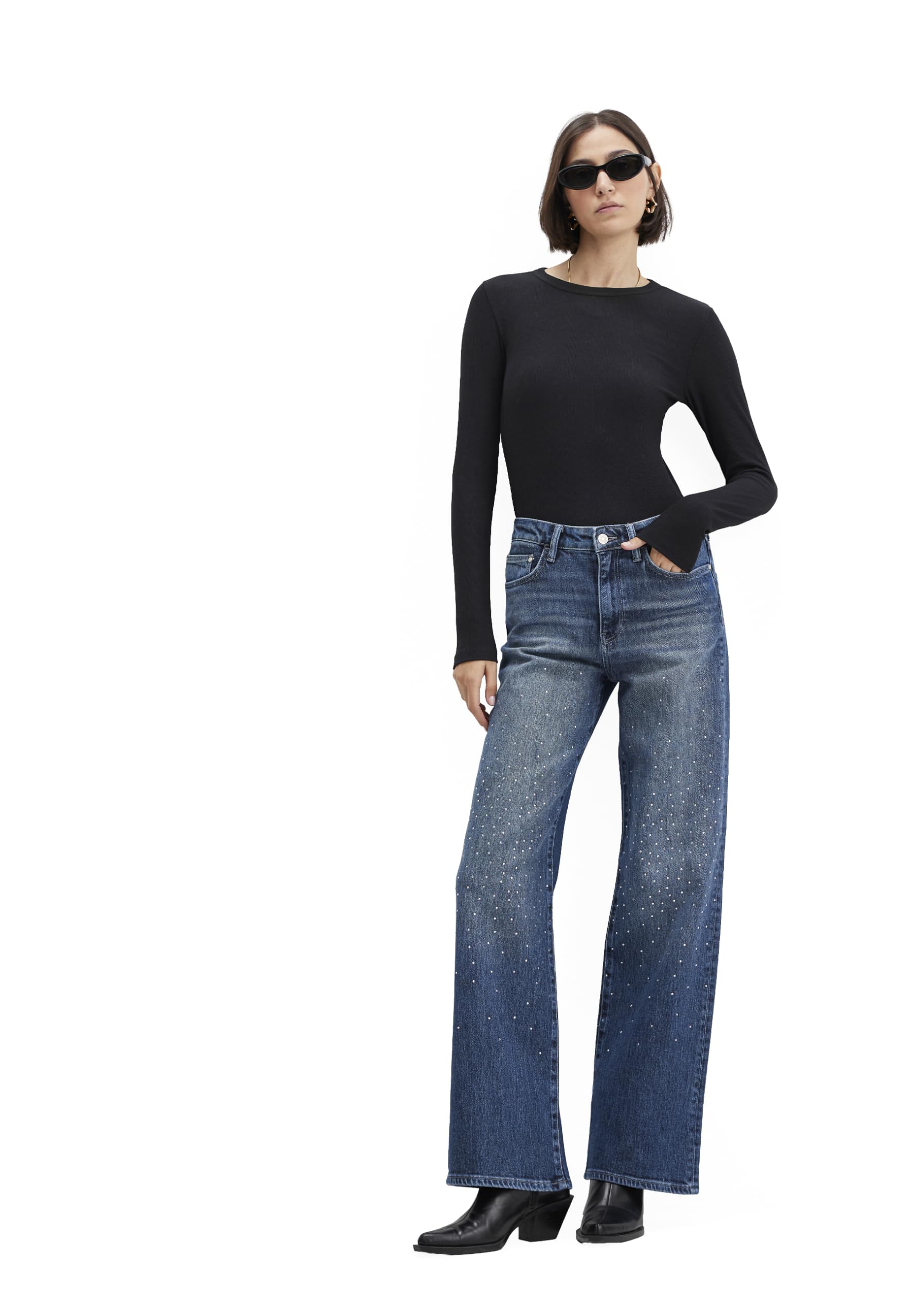 Mavi Damen Denim Pants Malibu Wide Leg Jeans